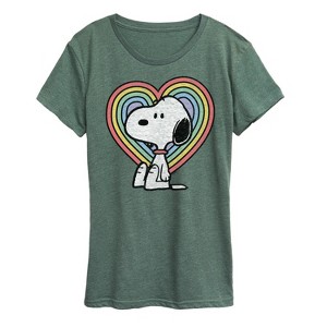 Women's - Peanuts - Snoopy Pastel Heart Short Sleeve Graphic T-Shirt - 1 of 4