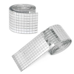 Wrapables 5mm x 5mm Self Adhesive Mosaic Glass Mirror Tile Stickers, 1960pcs for Arts and Crafts, Home Decoration, Silver - 1 of 4