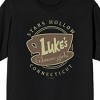 Gilmore Girls Luke's Diner Stars Hollow Connecticut on Black Short Sleeve Adult T-Shirt - 2 of 3