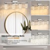 4 lamp(Gold) Brushed Nickel Vanity Lights - Crystal Bubble Glass Dimmable 3 Color Temperatures Modern Bathroom Wall Sconce for Hallway, Kitchen, Bedr - 3 of 4