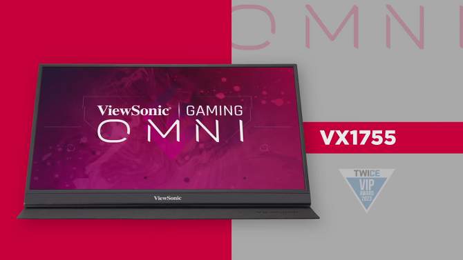 ViewSonic VX1755 17 Inch 1080p Portable IPS Gaming Monitor with 144Hz, AMD FreeSync Premium, 2 Way Powered 60W USB C, Mini HDMI, and Built in Stand, 2 of 10, play video