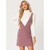 INSPIRE CHIC Women's V-Neck Corduroy Strap Back Overall Mini Pinafore Dress - 2 of 4