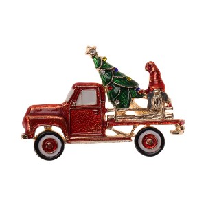 Unique Bargains Christmas Brooches QT0882 Alloy Dripping Wax Red Green 2.05"x1.97" 1 Pc - 1 of 4