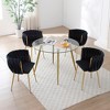 Set of 2 Dining Chairs Velvet Upholstered Dinner Chairs Armchairs with Padded Seat, Black - Modernluxe - 2 of 4