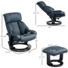 Aghana Digitals Blue PU Leather Massage Recliner Chair with Ottoman, 10-Point Vibration, Remote, - 2 of 4