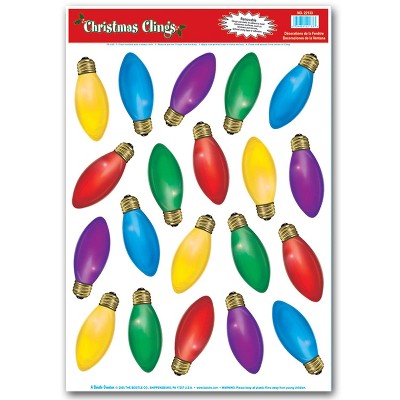 Beistle 12" x 17" Christmas Light Bulb Clings; 140/Pack 22133