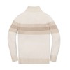Boys' Organic Long Sleeve Half Zip Sweater with Engineered Stripe, Kids - 3 of 3