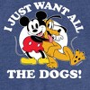 Girls' - Disney - Mickey Pluto Just Want All Dogs Fitted Short Sleeve Graphic T-Shirt - 2 of 4