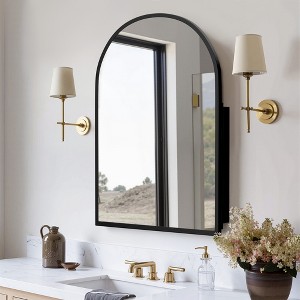 SpassWay Recessed or Wall Mount Medicine Cabinet 24 x 36 Inch Bathroom Mirror Cabinet with HD Mirror, Black - 1 of 4