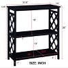 Hostack Console Table 3-Tier with Storage Shelves, Solid Wood Legs for Hallway and Living Room, Black - 3 of 4