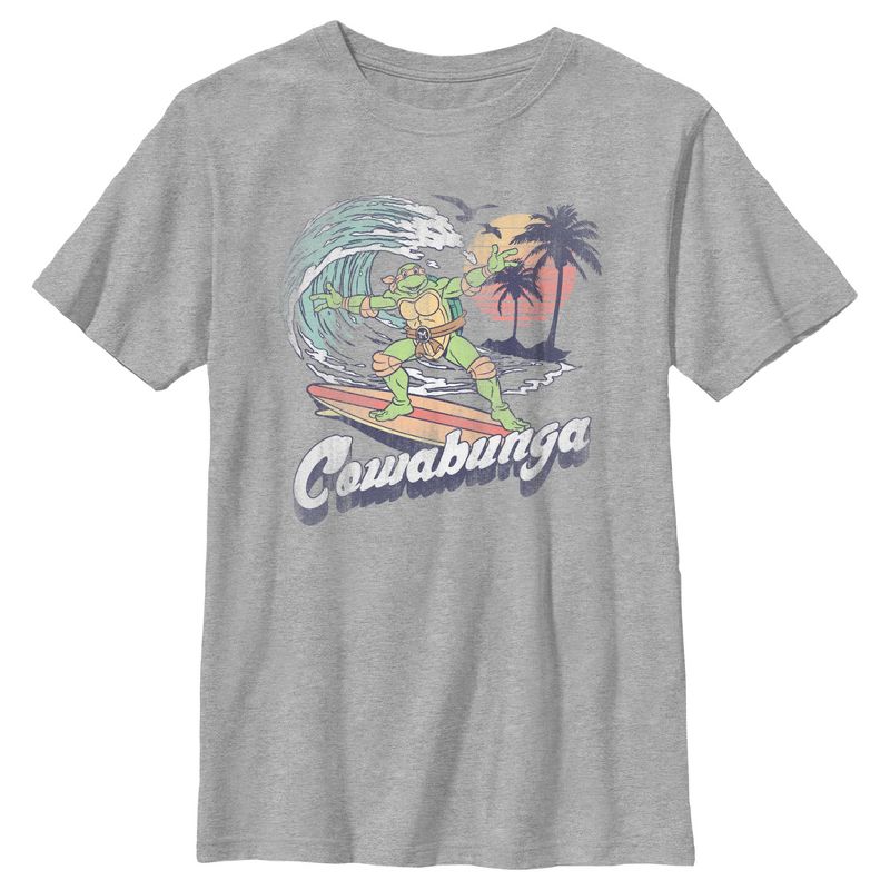 Boy's Teenage Mutant Ninja Turtles Retro Cowabunga Michelangelo T-Shirt, 1 of 6