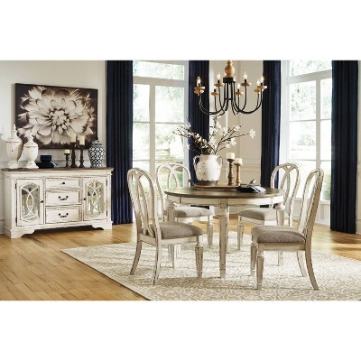 Realyn Oval Extendable Brown and White Wood Dining Table