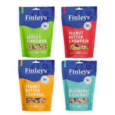 Finley's All Natural Variety Pack Biscuit Dog Treats - 4pk