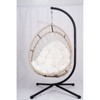 Maggift Patio Accent Outdoor Outdoor Egg-shaped Hanging Chair with Stand Patio Egg-shaped Swing Chair Indoor Rocking Chair, Beige, 42.5"*32.5"*77.95" - 2 of 4
