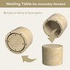 Coffee Table Set of 2, Round White Coffee Table Modern Circle Coffee Table Side End Table for Small Spaces - 2 of 4