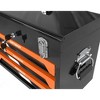Heavy-Duty 3-Drawer Tool Chest with Tools, Smooth Ball-Bearing Drawers, Metal Garage Organizer, Portable Workshop Storage, Black+Orange - 4 of 4