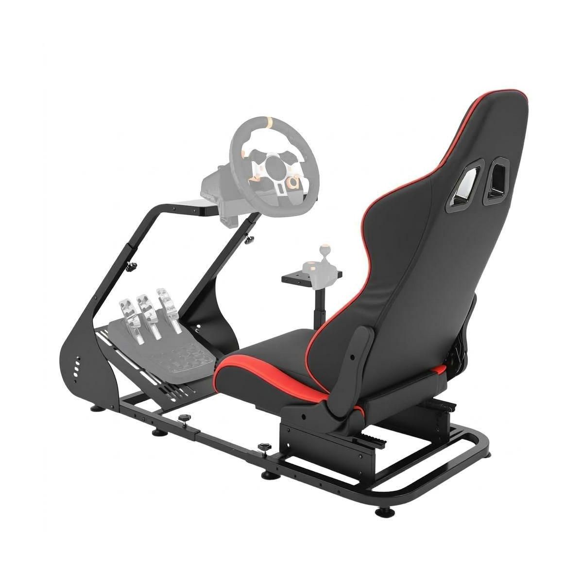 Heavy-Duty Racing Simulator Cockpit for Game Boy Classic – L-Shaped Wheel Stand, Round Tube – Adjustable Steering & Pedal Angles - thumbnail 8