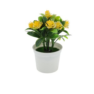 Unique Bargains Artificial Plants Leaf with Curled Rose Plastic 4.72"x4.72"x6.30" 1 Pcs - 1 of 4