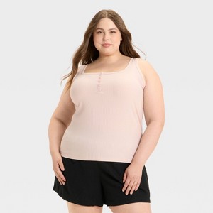 Women's Slim Fit Ribbed Tank Top - Ava & Viv™ - 1 of 3