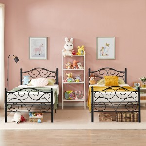 VECELO Bed Frame with Headboard and Footboard - 1 of 4