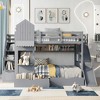 Polibi Castle-Inspired Full-Over-Full Bunk Bed with Slide, Staircase Storage & Dual Drawers - 2 of 4
