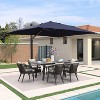 PURPLE LEAF Rectangle Patio Umbrella with Base Outdoor Cantilever Offset Umbrella with 360-degree Rotation for Garden Deck Backyard Pool - 2 of 4