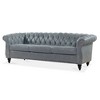 CAVINAS Chesterfield Sofa with Rolled Arm, Modern PU Leather 3 Seater Sofa Couch, Upholstered Vintage Couch for Living Room - 4 of 4