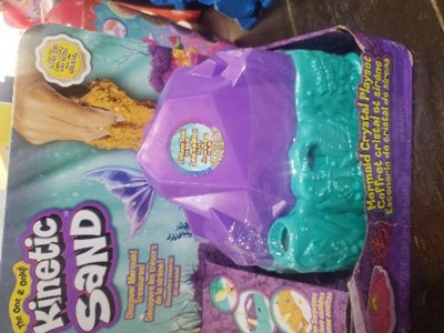 Kinetic Sand, Mermaid Palace Playset, Over 2lbs of Shimmer Play Sand (Neon  Purple, Shimmer Teal, and Beach Sand), Reusable Folding Sandbox and Tools