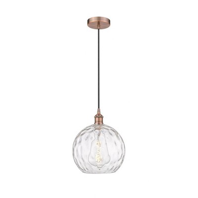 Athens Water Glass - 1 Light Mini Pendant In Industrial Style-12.75 Inches Tall and 10 Inches Wide