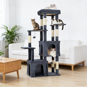 Large Multi-Level Cat Tree, 61 Inches Tall with Sisal-Covered ...