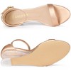 Allegra K Women's Ankle Buckle Strap Low Wedge Clear Heels Sandals - 4 of 4