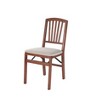 2pc Slat Back Folding Chairs Cherry - Stakmore: Solid Hardwood, Padded Seat, No Assembly Required - 2 of 4