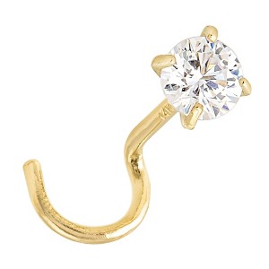Jewelry Avalanche 1.5mm-3mm CZ Solid 22G 14K Gold Nose Screw Nose Stud - 1 of 3