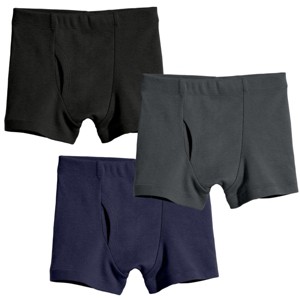 City Threads Boys 100% Organic Cotton Boxer Briefs, 3-Pack - USA-Made, 2T, Black/Charcoal/Navy - 1 of 4