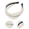 Unique Bargains Women's Elegant Lace Mesh Cross Pattern Hairband 6.30"x5.12" Beige 1 Pc - 3 of 3