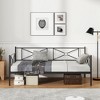 Costway Twin Metal Daybed Frame with Slats Classic Mattress Foundation Bed Sofa White\Black - image 4 of 4