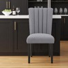 HomeRoots 26" Gray and Black Wood and Fabric Counter Height Bar Chair - 2 of 4