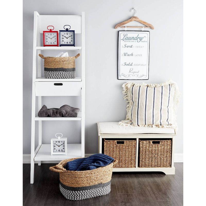 Traditional Wood Storage Basket Bench White - Olivia &#38; May, 3 of 22