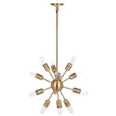 37" Raging 12 Light Solace Pendant Gold - Safavieh