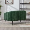 KWPZQEB 50.2" Loveseat, Chenille Upholstered Sofa with Channel Tufted Back, Modern Glam Small Settee with Metal Legs for Bedroom, Living Room - 4 of 4