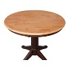 International Concepts 36" Round Top Pedestal Table-28.9" H, Cinnamon/Espresso - image 3 of 4