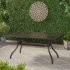 Outdoor Dining Table, Metal Rectangle Dining Table With Umbrella Hole, Outdoor Furniture, Weather Resistant Cast Aluminum Patio Table - 3 of 4