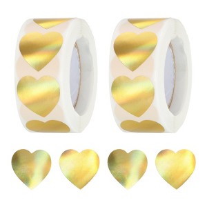 Unique Bargains Self-Adhesive Heart Decoration Sticker for Envelope Wedding 1000 Pcs - 1 of 4