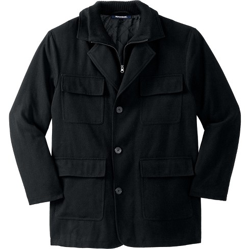 KingSize Men's Big & Tall Multi-Pocket Inset Jacket - Big - XL, Black