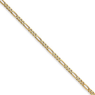 Black Bow Jewelry 1.8mm 14k Yellow Gold Flat Figaro Chain Necklace