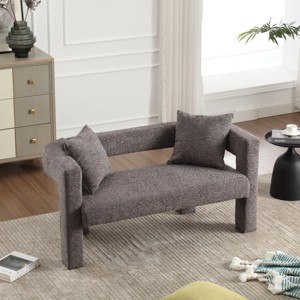 Modern Chenille Loveseat Sofa,Upholstered 2 Seater Sofa,Couch Lounge With Pillows,Sofa Benches,Accent Couch For Living Room-Cuddlewood - 1 of 4