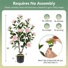 Angel Sar 2-Pack Artificial Camellia Trees, 4ft Faux Blooming Flower Plants in Black Pots, Realistic Indoor Decor for Home Office Wedding - 3 of 4