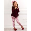 Berry Ruffle Tunic and Floral Legging Set Mia Belle Girls - 2 of 4