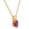 Pompeii3 Oval Ruby & Diamond Solitaire Pendant 14 KT Yellow Gold With 18" Chain - 2 of 4