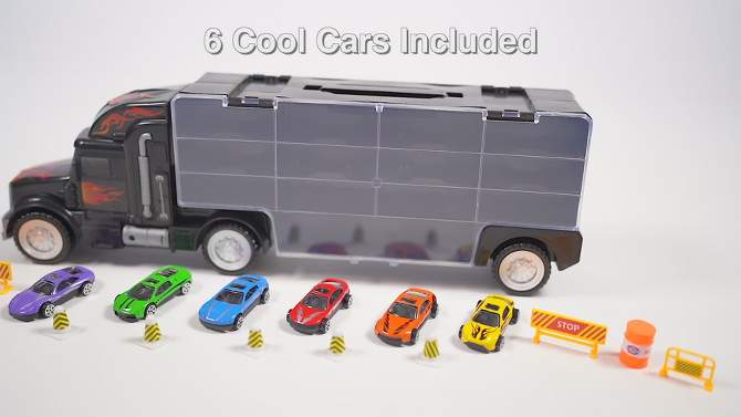 Toy Truck Transport Car Carrier - Includes 6 Toy Cars & Accessories - Play22Usa, 2 of 13, play video